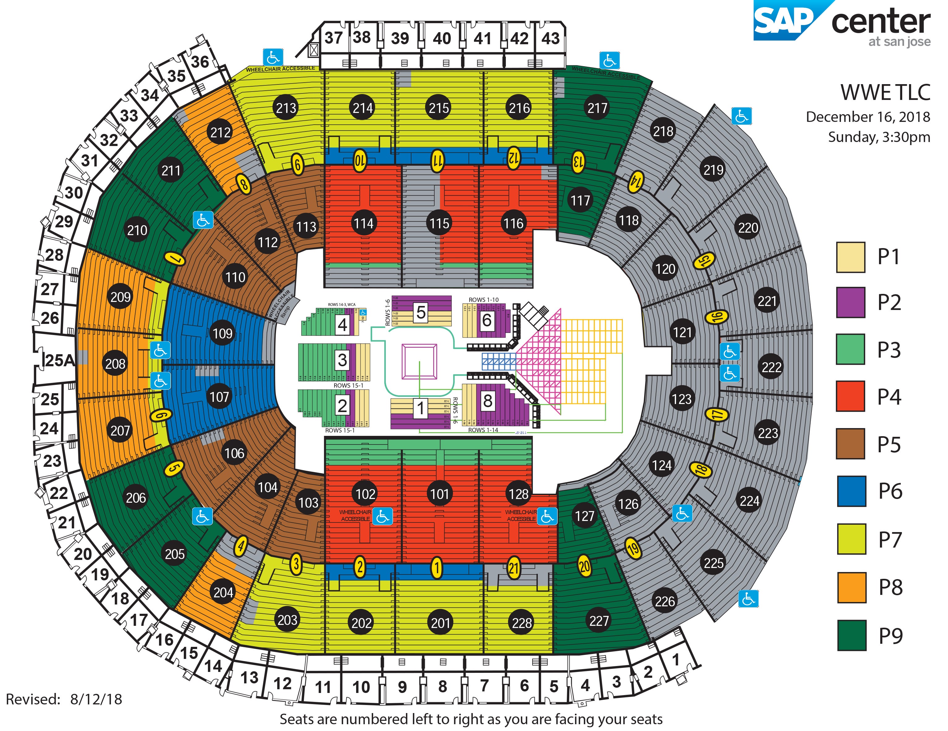 Breakdown of the SAP Center at San Jose Seating Chart